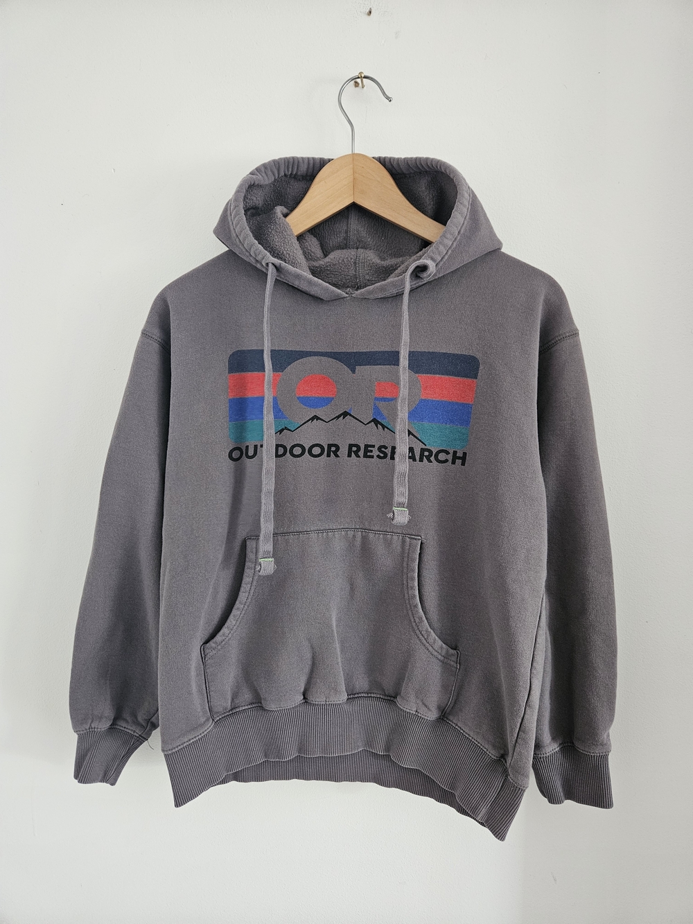Outdoor Research Gray Crewneck Hoodie Mens Small Hiking Climbing